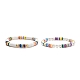Ensemble de bracelets extensibles en perles de coquillage et en argile polymère BJEW-TA00088-1