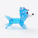 手作りランプワーク子犬ホームディスプレイ装飾  3dビーグル犬  ディープスカイブルー  25x16x17mm LAMP-J084-24-3