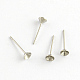 304 Stainless Steel Flat Round Blank Peg Stud Earring Findings X-STAS-R055-16-1