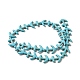 Hilos de perlas sintéticas teñidas de turquesa G-E594-07-2