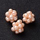 Round Handmad Natural Pearl Woven Beads PEAR-J002-03B-2