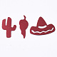 ハロウィンオーナメントアクセサリー  ポリ塩化ビニールのプラスチック製のスパンコール/スパンコールビーズ  魔女の帽子  暗赤色  14~17x6.5~18x0.2mm  約10000個/500g PVC-R022-003-2