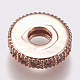 Entretoises de perles en laiton avec zircone cubique de micro pave X-ZIRC-K074-11B-01RG-2