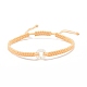 Bracelet beignet en perles de verre tressées BJEW-JB07858-03-1