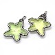 Starfish Glass Rhinestone Pendants GLAA-N0019-06-2