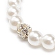 Bracelet extensible perlé imitation perle et strass en plastique abs avec breloque en alliage pour femme BJEW-JB08526-01-6