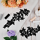ポリエステル刺繍レースアップリケパッチ  ミシンクラフト装飾  花  ブラック  90x250x1.5mm PATC-WH0005-20G-4