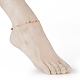 Faceted Glass Beaded Anklets AJEW-AN00379-5