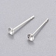 Supports accessoires de puces d'oreilles en 304 acier inoxydable pour perle demi percée STAS-H558-07S-1