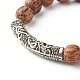Bracelets extensibles en perles de bois de coco naturel BJEW-JB06642-01-4