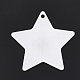 アルミペンダント  レーザーカットペンダント  スター  銀色のメッキ  46.5x48.5x1mm  穴：3mm X-ALUM-T001-92S-1