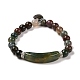 Natural Indian Agate Beads Charm Bracelets BJEW-K164-B10-1