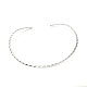 304 Rauten-Halskette aus strukturiertem Edelstahldraht MAK-L015-02P-1