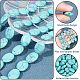 2 нити плоских овальных синтетических бирюзовых бусин TURQ-NB0001-10-5