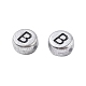 Perline con lettere a foro orizzontale in acrilico placcato color argento MACR-JQ0001-01-2