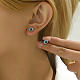 Véritables boucles d'oreilles rondes plates en acier inoxydable plaquées or 18 carats ZB4928-2-2