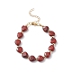 Braccialetto di perline cuore di pietre preziose per le donne BJEW-JB08697-3
