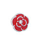 合金エナメルカボション  フローティングロケットのチャーム  ラインストーン付き  花  サクランボ色  8.5x8.5x2mm PALLOY-S098-HA053-1
