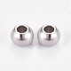 Intercalaires perles rondes lisses en 304 acier inoxydable STAS-M006-01D-2