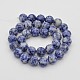 Brins de perles rondes en jaspe de tache bleue naturelle G-J276-27-12mm-2