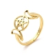 Ion Plating(IP) 304 Stainless Steel Triple Moon Goddess Adjustable Ring RJEW-L107-025G-1