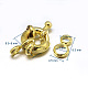 Brass Spring Ring Clasps X-KK-L082A-01G-3