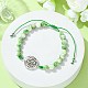 Bracelets de perles tressées en jade blanc teint naturel BJEW-JB09856-01-2
