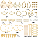 SUNNYCLUE 1Box DIY 10 Pairs Hollow Charms Teardrop Charm Pendant Earring Making Kit Round Letter Charms for Jewelry Making Brass Linking Rings Stud Earrings Findings Starters Adult Women Instruction DIY-SC0019-01-2