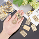 DICOSMETIC 22Pcs Tarot Card Pendant Necklace Stainless Steel Engraved Tarot Pattern Charms Vintage Golden Rectangle Divination Future Pendant with Clasp for Jewelry Making DIY Crafts STAS-DC0009-60-3