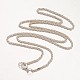 アイアン製ネックレス作り  ロープチェーン  合金カニカン付き  銀色のメッキ  24.8インチ X-MAK-K002-39S-1