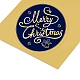 自己接着金箔エンボスステッカー  メダル装飾ステッカー  単語メリークリスマスとフラットラウンド  クリスマステーマの模様  5x5cm DIY-WH0219-017-4
