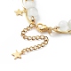 Bracelet multi-rangs en perles rondes et chaîne à maillons en laiton œil de chat BJEW-JB08791-4