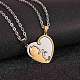Two Tone Heart Puzzle Matching Necklaces Set JN1010B-3