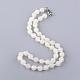 Natural White Jade Beaded Necklaces NJEW-Q307-8mm-06-2