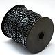 Plated Bugle Bead Cords, with Polyester Cords, with Random Color Spools and Nylon Cords, Round Hole, Black, 1.5~3x1.5~2mm, about 100yards/roll(300 feet/roll)