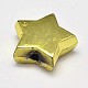 メタリックは、星のアクリルビーズをメッキ  ゴールドカラー  11x11x4mm  穴：1mm  約2050個/500g PACR-O002-01-2