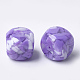 樹脂ビーズ  天然石風チップスタイル  キューブ  紫色のメディア  15.5x16x16mm  穴：2.5mm RESI-S370-04E-2