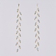 Orecchini pendenti con perline di vetro galvanizzato EJEW-JE03820-05-4