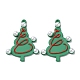 スプレープリント合金ペンダント  アブソリュートプラスチック模造パールビーズ  クリスマスツリー  ミディアムアクアマリン  30.5x23x2~4.5mm  穴：1.4mm PALLOY-M215-13A-01-1