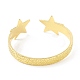 Bracelet de manchette ouvert double étoile en laiton placage en rack pour femme BJEW-I302-01G-2