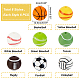 Dicosmetic 48шт 8 цвета все виды спортивных мячей силиконовые бусины SIL-DC0001-03-2