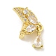 Многорядные звенья из латуни в форме бабочки из прозрачного кубического циркония KK-L075-010LG-1