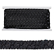 ポリエストレレーストリム  キラキラチップ付き  フラット  服飾材料  ブラック  1/2インチ（14x1mm）  約14.22ヤード（13m）/カード OCOR-WH0068-48-1