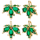 Beebeecraft 1 Box 8Pcs Maple Leaf Charm 18K Gold Plated Cubic Zirconia Green Crystal Spring Theme Plant Leaves Pendants Dangle Charms for DIY Jewelry Necklace Earrings Bracelet Making KK-BBC0010-33-1