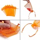 オーガンジーバッグ巾着袋  リボン付き  レッドオレンジ  15x10cm X-OP-R016-10x15cm-14-4