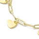 Golden 304 Stainless Steel Charm Bracelets with Brass Paperclip Chains BJEW-JB10031-04-3