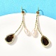 Серьги с натуральным жемчугом EJEW-L099-12G-2
