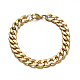 304 Stainless Steel Cuban Link Chain Necklaces and Bracelets Jewelry Sets SJEW-O065-A-04G-4