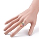 Colorful Glass Braided Ring Open Cuff Ring RJEW-TA00035-3