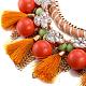 Fashion Women Jewelry Zinc Alloy Resin Round and Tassel Bib Statement Necklaces NJEW-BB15486-C-4